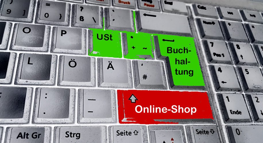 Tastatur mit Online-Shop, Buchhaltung und USt