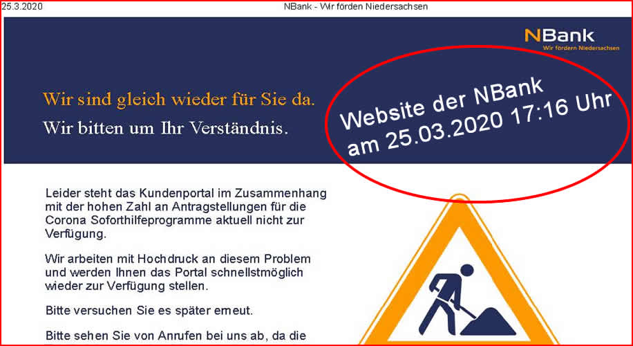 Corona - Zuschüsse von der NBank, Steuerstundung und Co.
